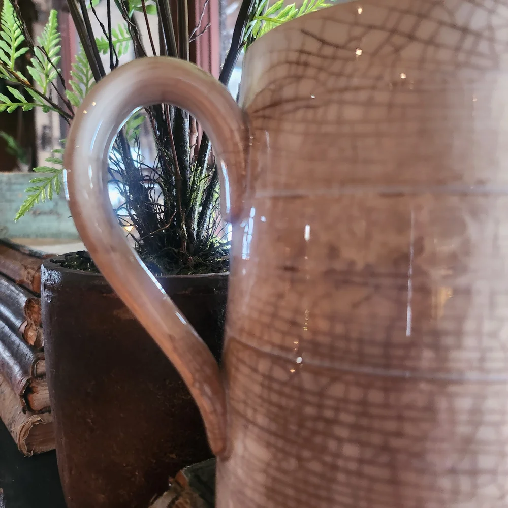 Elegant Cream Crackle Glaze Pitcher - Picture 4 of 7